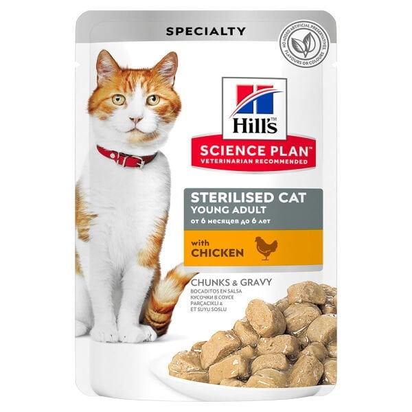 Hills Kısırlaştırılmış Tavuklu Kedi Pouch Konserve 85 Gr