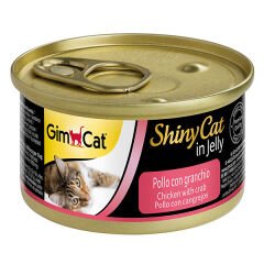 Gimcat ShinyCat Jel İçinde Tavuk ve Yengeçli Kedi Konservesi 70 gr