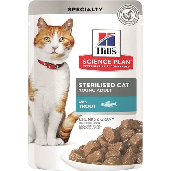 Hills Sterilised Kısırlaştırılmış Kedi Alabalık Konserve 85gr