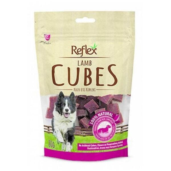 Reflex Kuzu Dilim Küp Köpek Kurutulmuş Et Ödülü 80 gr