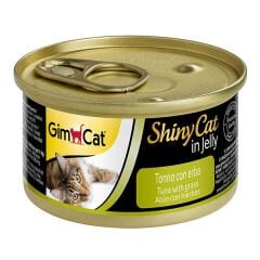Gimcat ShinyCat Jel İçinde Ton Balıklı ve Çimenli Kedi Konserve 70 gr