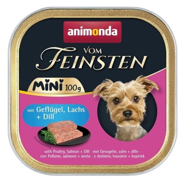 Animonda Kümes Hayvanlı ve Somonlu Yetişkin Mini Irk Köpek Konservesi 100GR