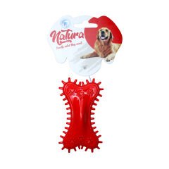 Natura Plastik Pati Desen Dikenli Kemik Köpek Oyuncak 11 Cm
