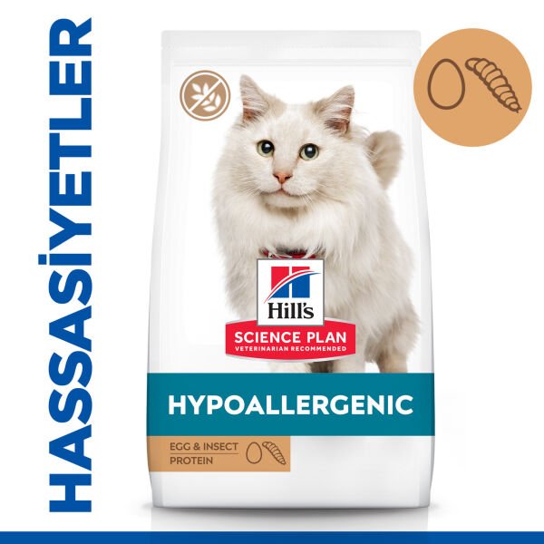 Hill's Hypo-Allergenic Yumurta ve Böcek Proteinli Yetişkin KediMaması 1,5Kg