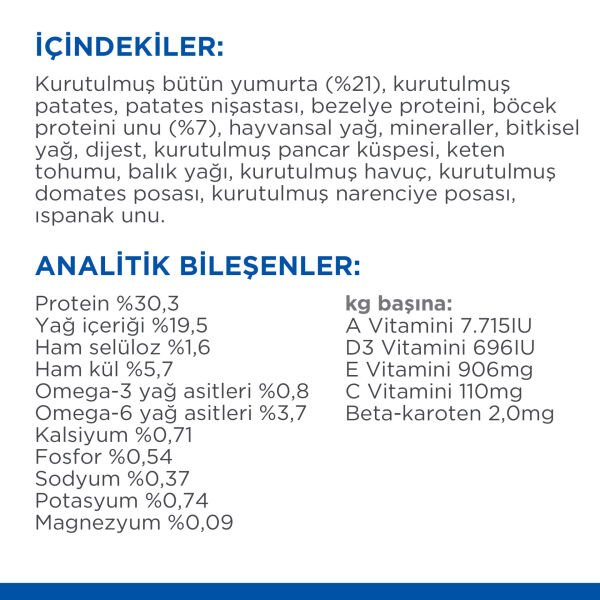 Hill's Hypo-Allergenic Yumurta ve Böcek Proteinli Yetişkin KediMaması 1,5Kg