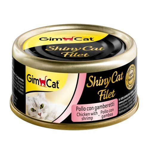 Gimcat Shinycat Kıyılmış Tavuk ve Karidesli Fileto Kedi Konservesi 70 gr