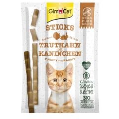 GimCat Sticks Hindi & Tavşan Etli Tahılsız Kedi Ödül Çubukları 4'lü 20gr