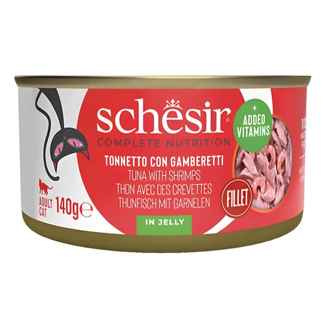 Schesir Ton Balığı ile Karidesli Jöle İçinde Kedi Konservesi 140 GR
