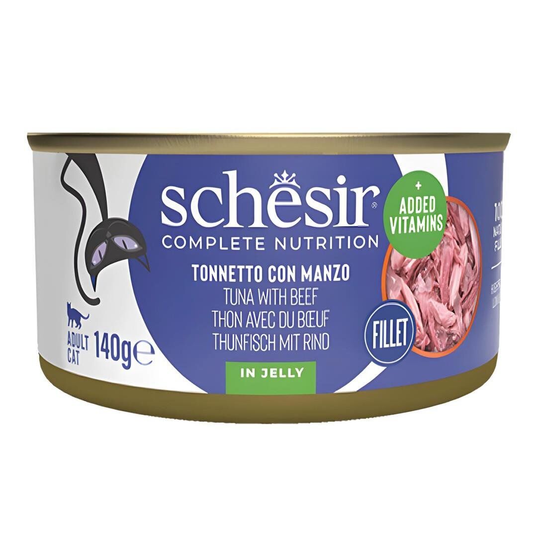 Schesir  Ton Balığı ile Dana Etli Jöle İçinde Kedi Konservesi 140 GR