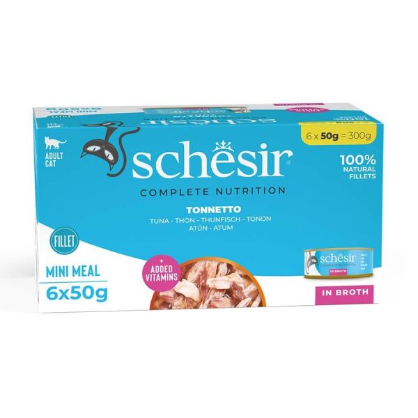 Schesir Tam ve Dengeli Ton Balıklı  Kedi Konservesi Multipack 6x50g