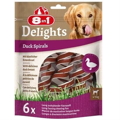 8in1 Delights Duck Spirals Ördekli Spiral Köpek Ödülü 6Lı