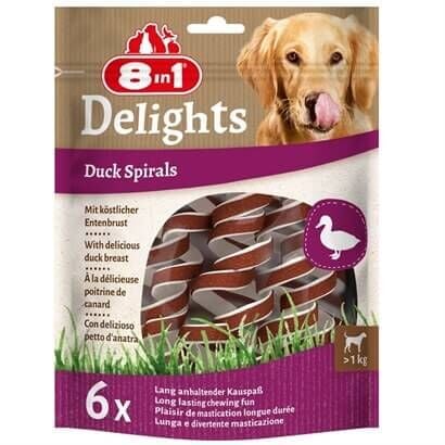 8in1 Delights Duck Spirals Ördekli Spiral Köpek Ödülü 6Lı