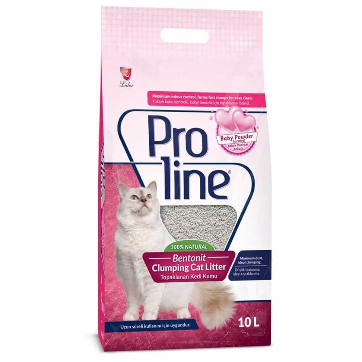 Proline Süper Topaklanan İnce Taneli Parfümlü Bentonit Kedi Kumu 10lt