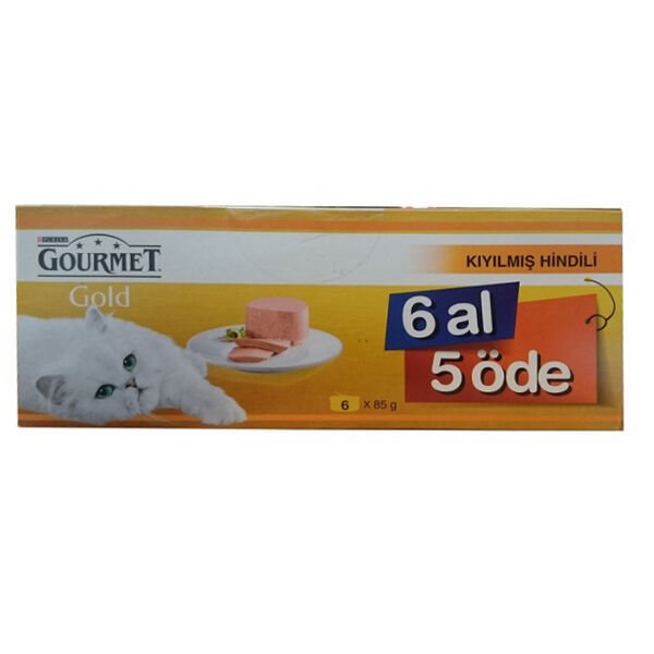 Gourmet Gold Kıyılmış Hindili Kedi Konservesi 85Gr 6 Al 5 Öde