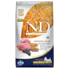 N&D Kuzu Etli ve Yaban Mersinli Küçük Irk Ata Tahıllı Köpek Maması 2,5kg