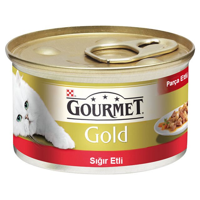 Gourmet Gold Parça Etli Sığır Etli Kedi Konservesi 85Gr.