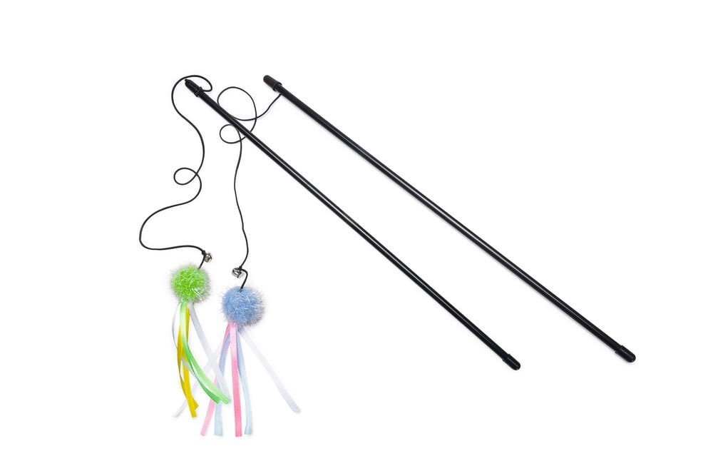 Beeztees Tüylü Top ve Kurdelalar Zilli Kedi Oltası 47cm