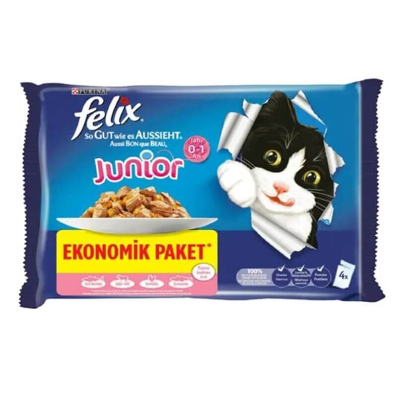 Felix Yavru Tavuklu Kedi Konservesi Avantajlı Paket 4x85 Gr