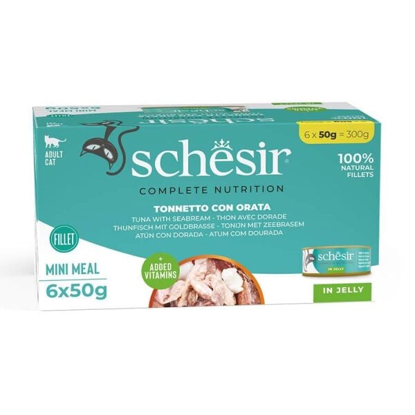 Schesir  Ton Balığı ile Çipuralı Jöle İçinde Kedi Konservesi 6x50 gr