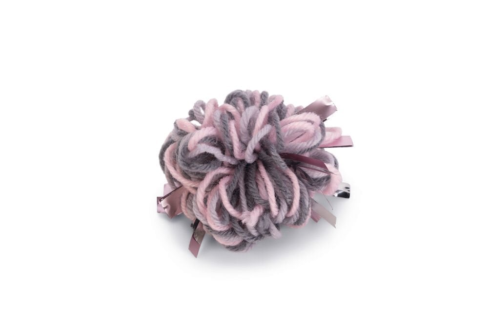 Beeztees Kedi Oyuncağı, Top, Yün, Pembe ve Gri, 7cm