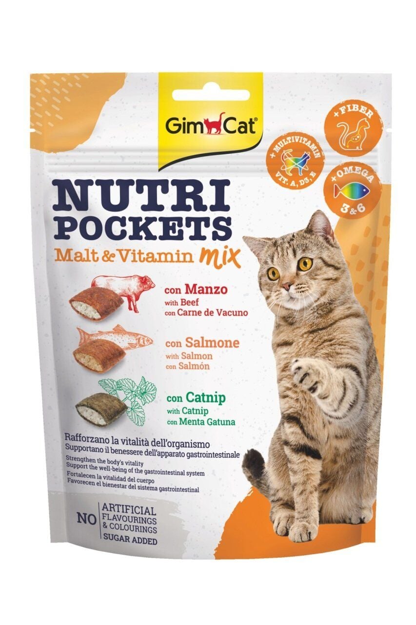 Gimcat Nutri Pockets Malt & Vitamin Mix Kedi Ödül Maması 150 Gr