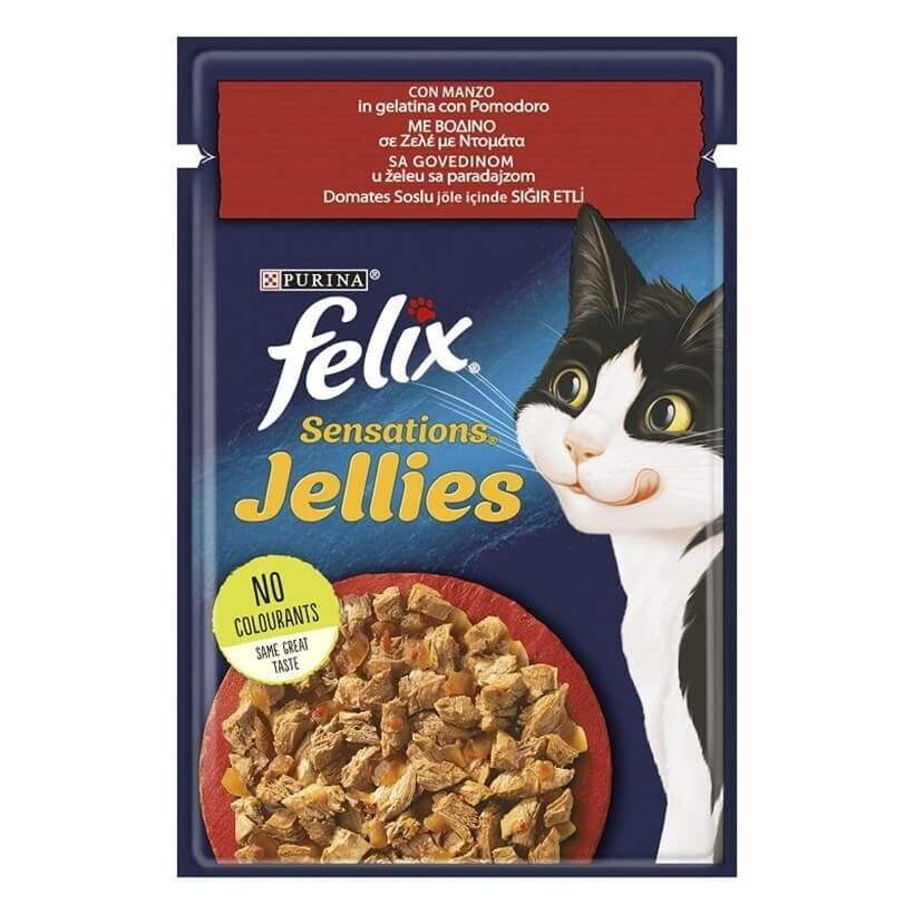 Felix Sensation Sığır Etli & Domatesli Kedi Yaş Mama 85 Gr