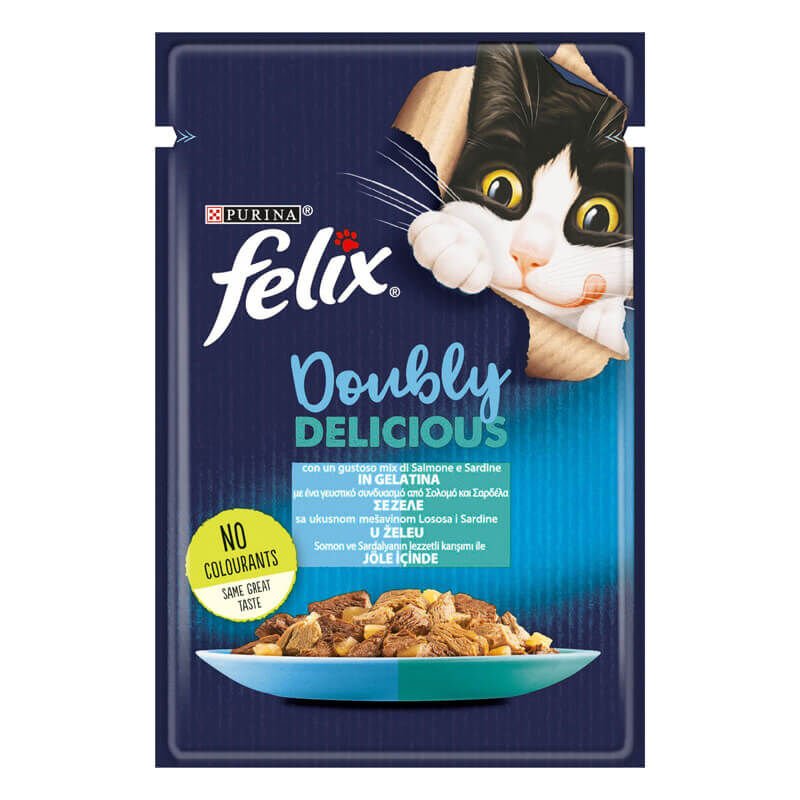 Felix Kedi Maması Sardalya Ve Somonlu Pouch Konserve 85 gr