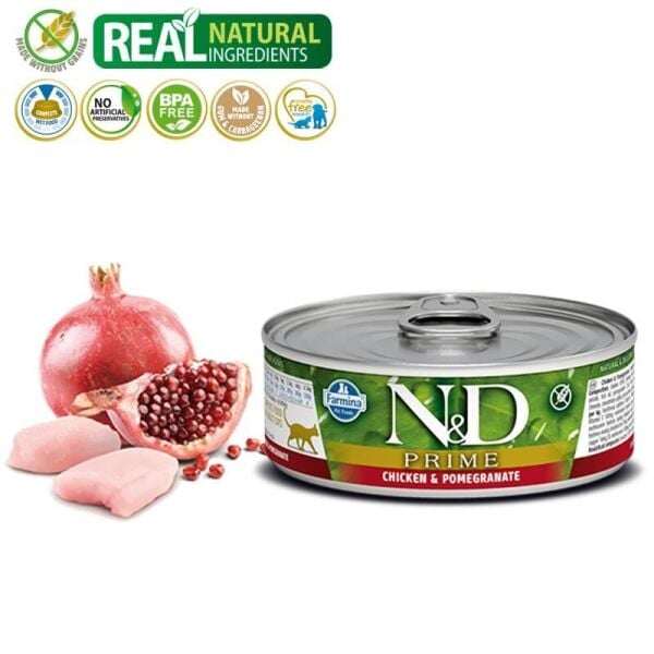 N&D Tahılsız Tavuk & Narlı Kedi Konserve 24 Adet