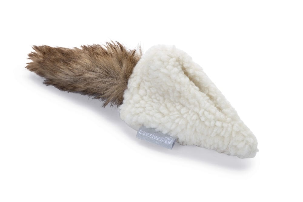 Beeztees Yeti Peluş Tüylü Cepli Kedi Oyuncağı ve Kedi Otu 20cm (Beyaz)
