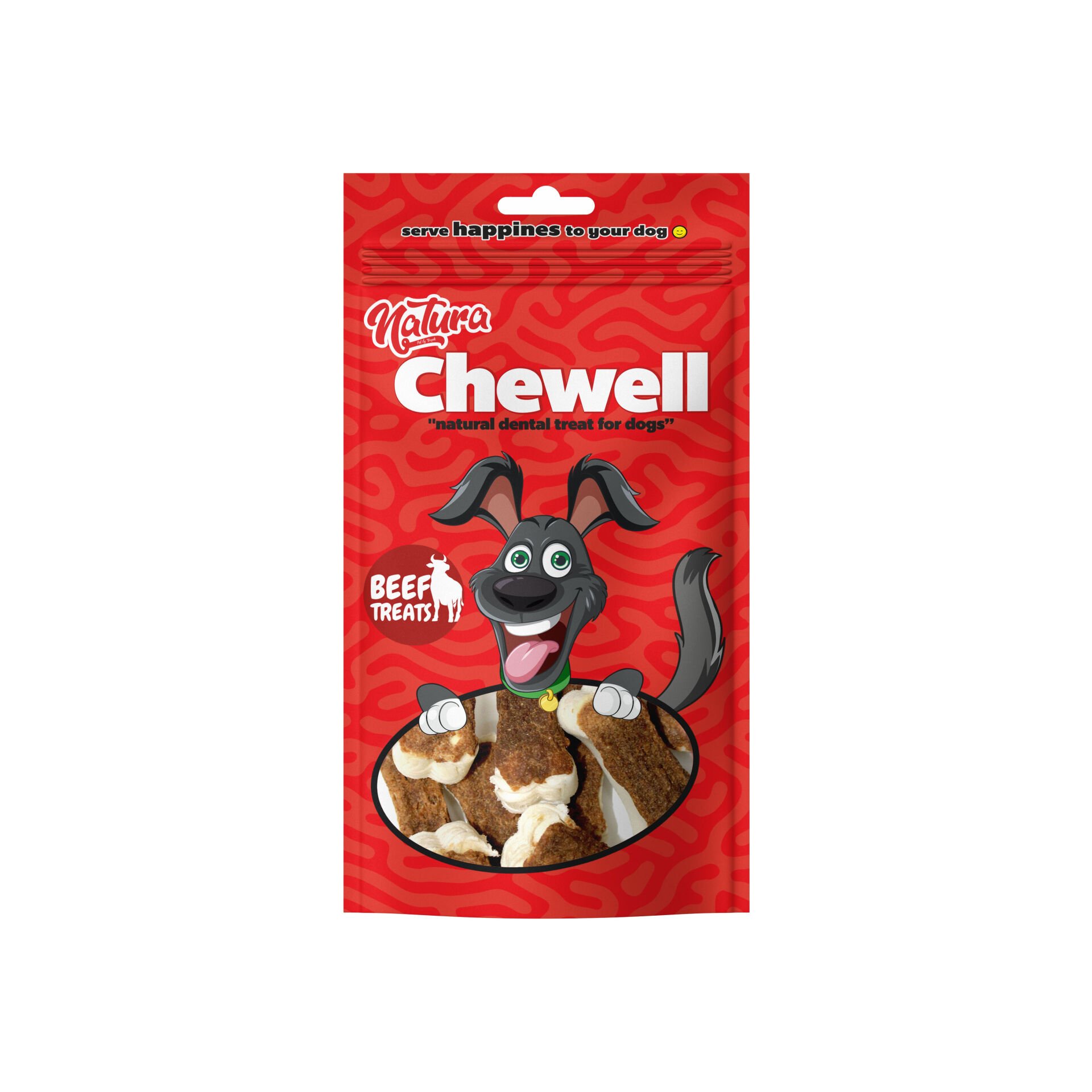 Natura Chewell Beef Bones - Biftek Kaplı Pres Kemik Köpek Ödülü 105 Gr