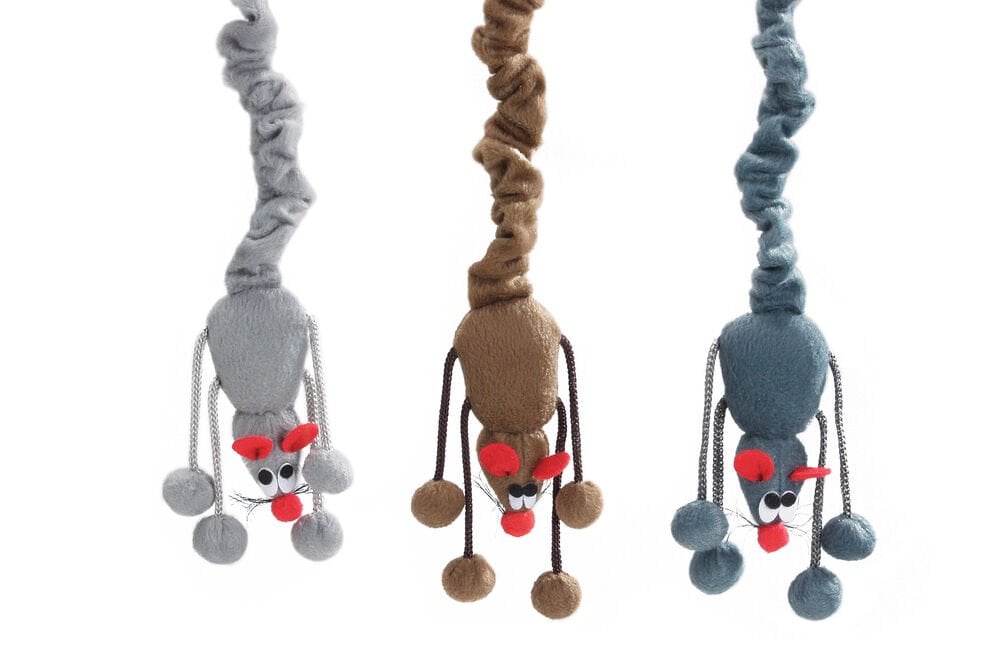 Beeztees Bungee Asılabilir Elastik Kuyruklu Fare Kedi Oyuncağı 52cm 1 adet