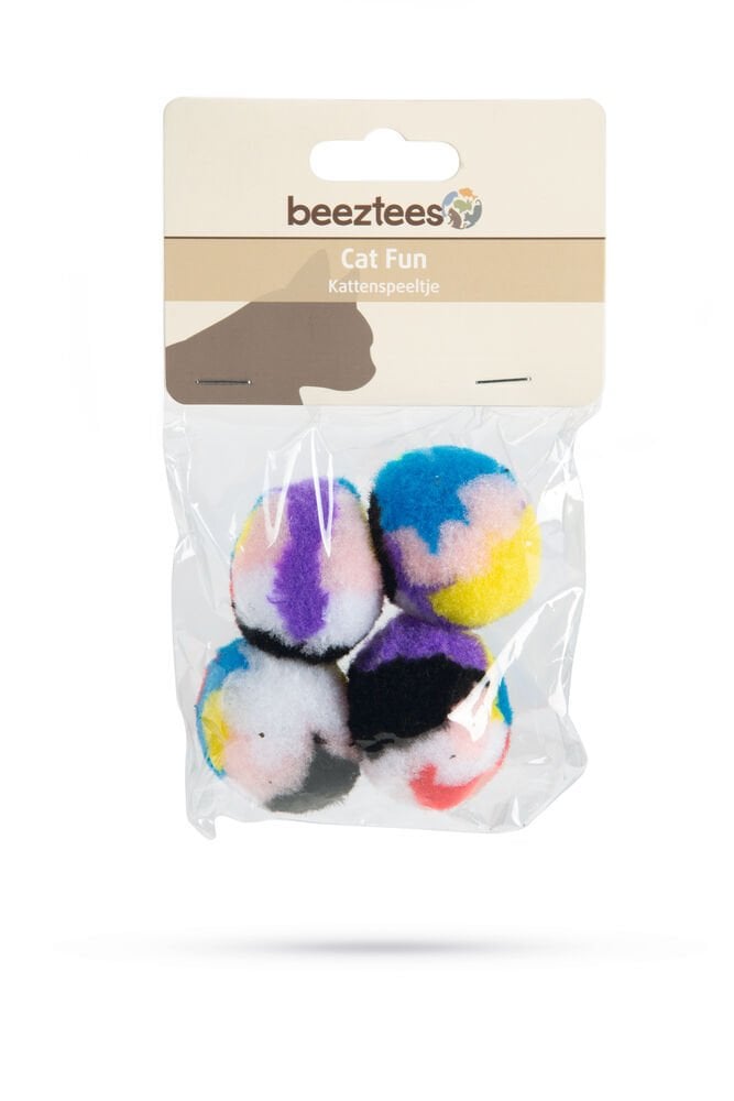 Beeztees Pompon Peluş Top Kedi Otlu Kedi Oyuncağı 4cm (4 Adet)