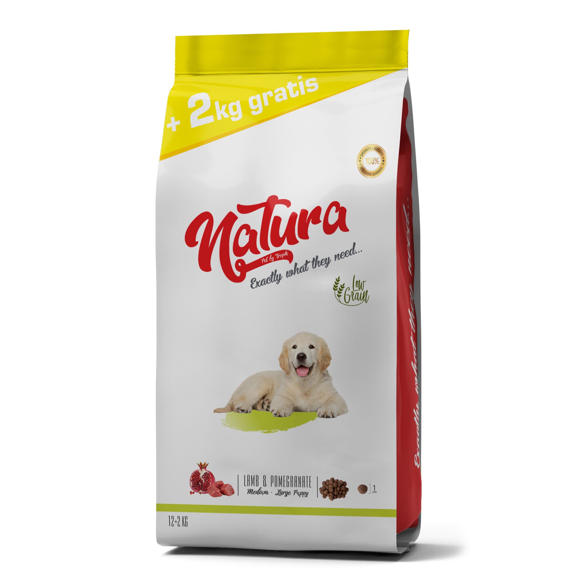 Natura LowGrain Medium Large Puppy Food with Lamb & Pomegranate 12+2kg