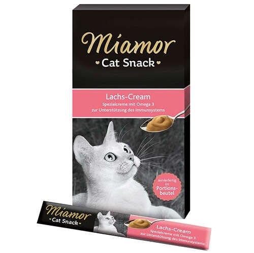 Miamor Lachs-Cream Somonlu Tamamlayıcı Ek Besin Kedi Ödülü 6x15 Gr