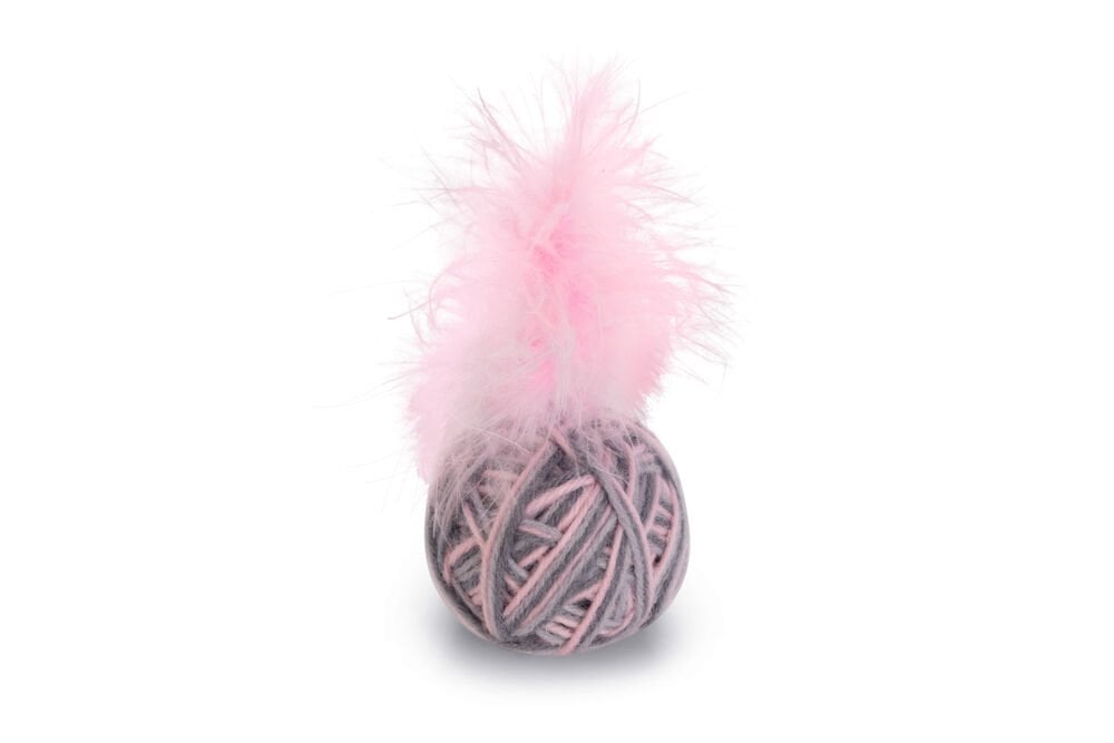 Beeztees Ming Yün Tüylü Top Kedi Oyuncağı 5cm (Pembe)