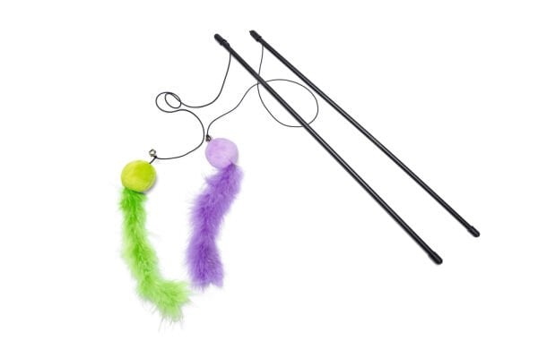 Beeztees Peluş Top ve Kuyruklu Zilli Kedi Oltası 45cm