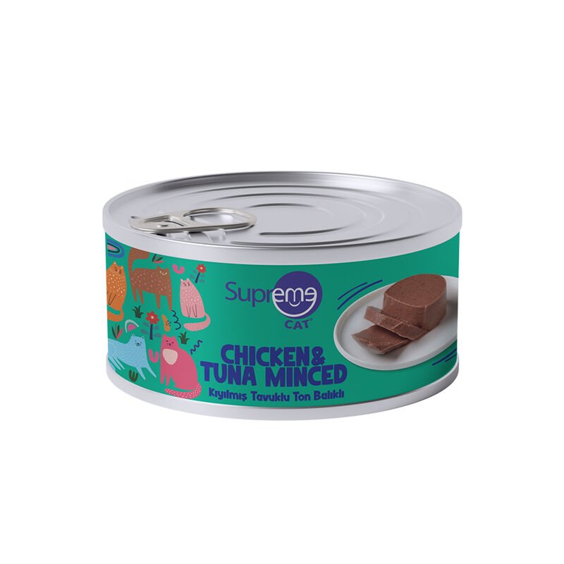 Supreme W Cat Kıyılmış Tavuklu & Ton Balıklı 85gr