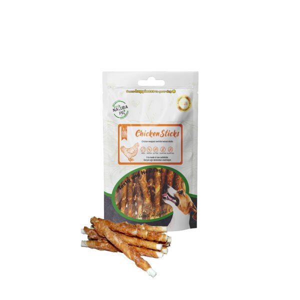 Eco Natura Pet Chicken Sticks - Tavuk Sargılı Kemik Köpek Ödülü 90 Gr