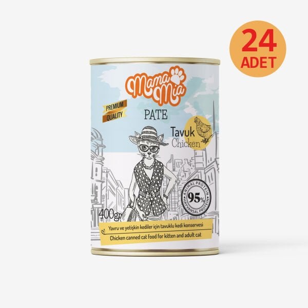 MAMAMİA TAVUKLU KEDİ KONSERVESİ 400 GR 24 LÜ