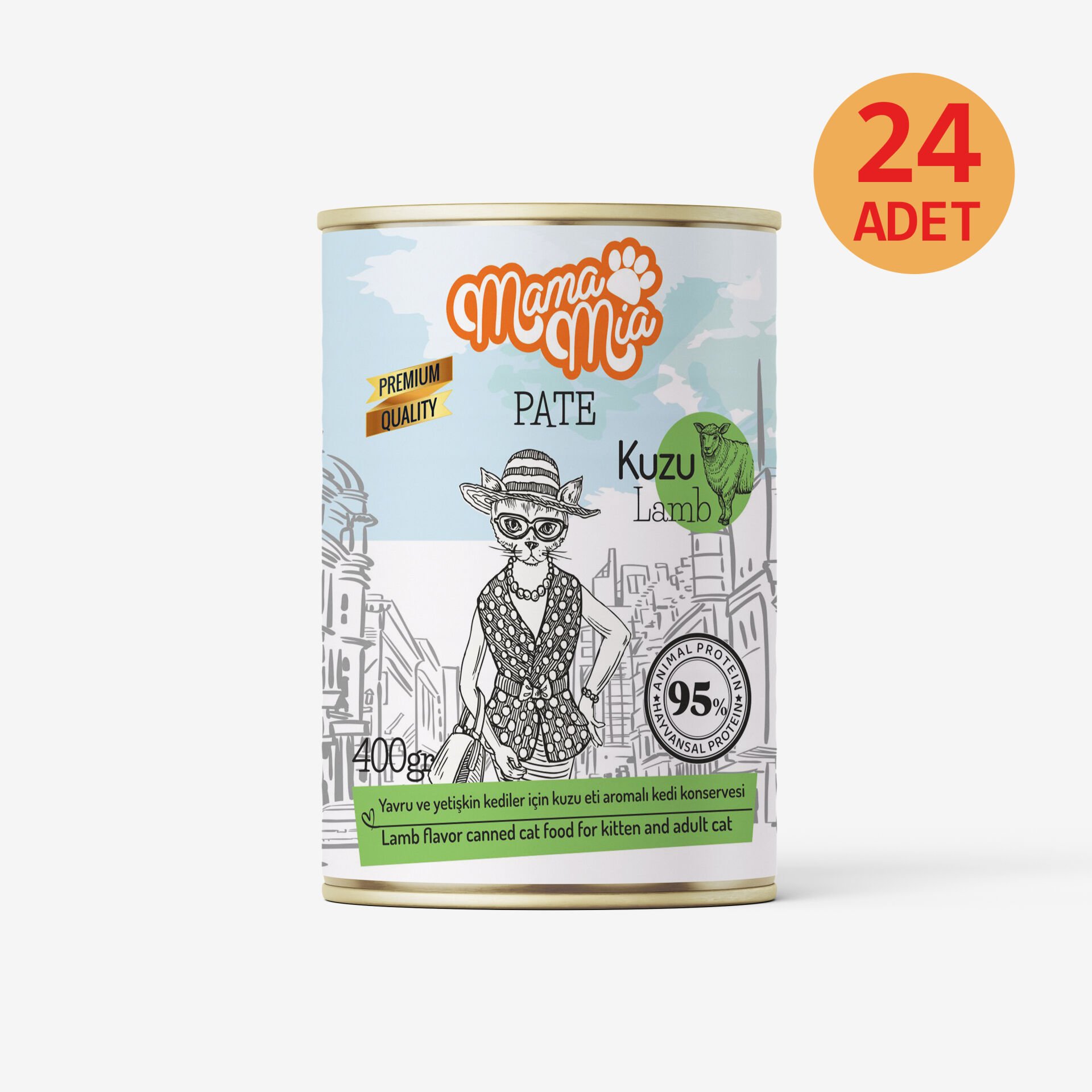 MAMAMİA KUZULU KEDİ KONSERVESİ 400 GR 24 LÜ