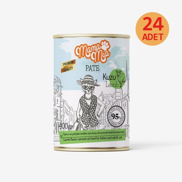 MAMAMİA KUZULU KEDİ KONSERVESİ 400 GR 24 LÜ