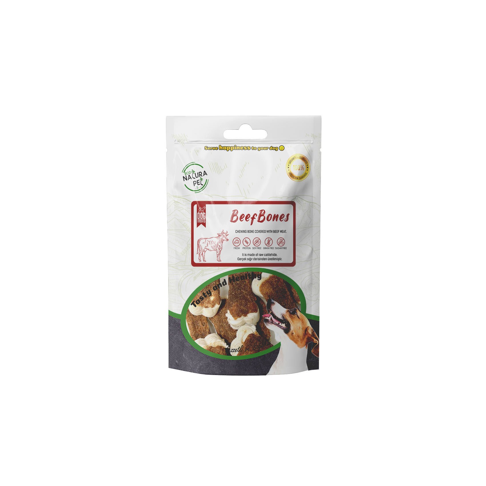 Eco Natura Pet Beef Bones - Biftek Kaplı Pres Kemik Köpek Ödülü 105 Gr