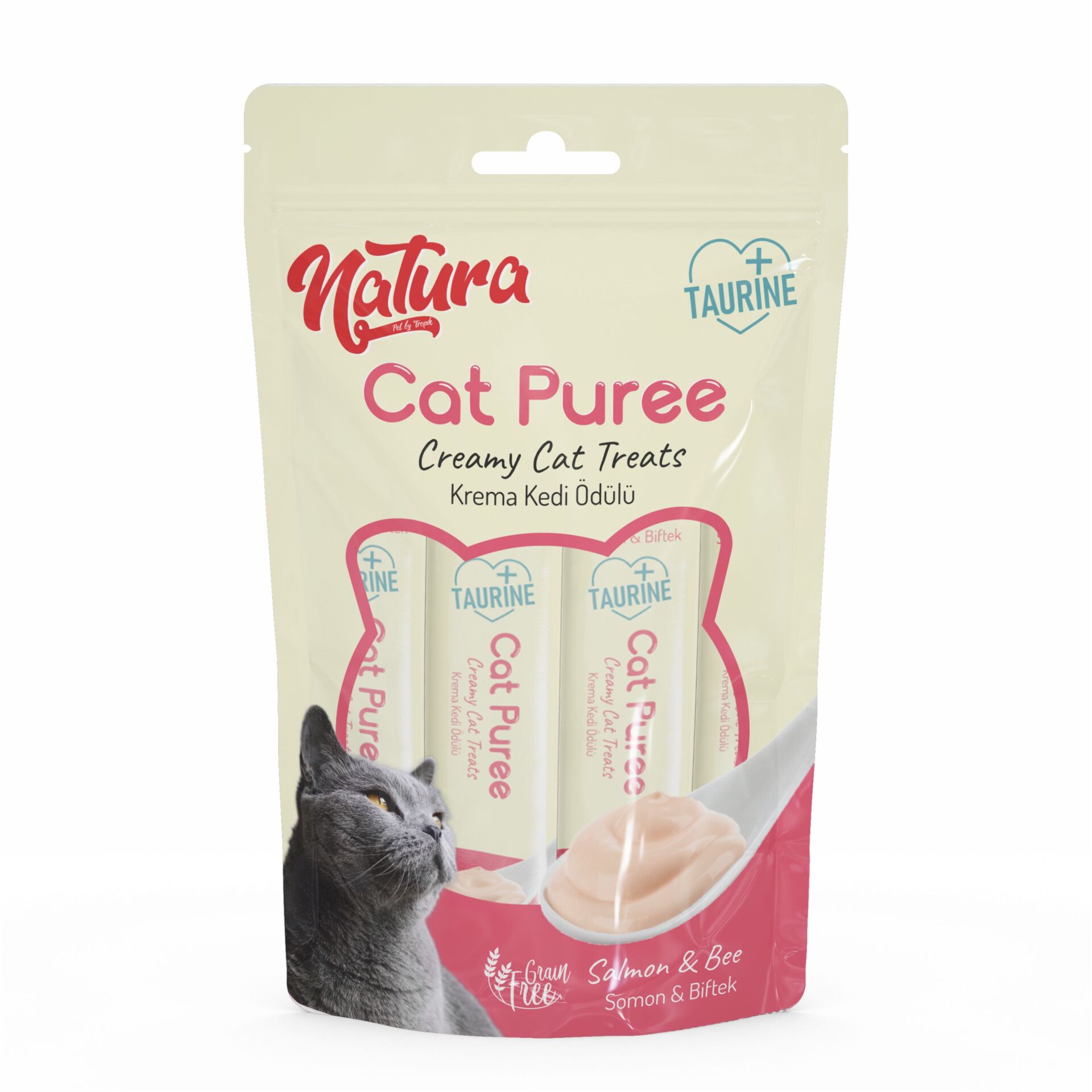 Natura Kedi Püre Kremli Somon Dana Ödül 5 Adet
