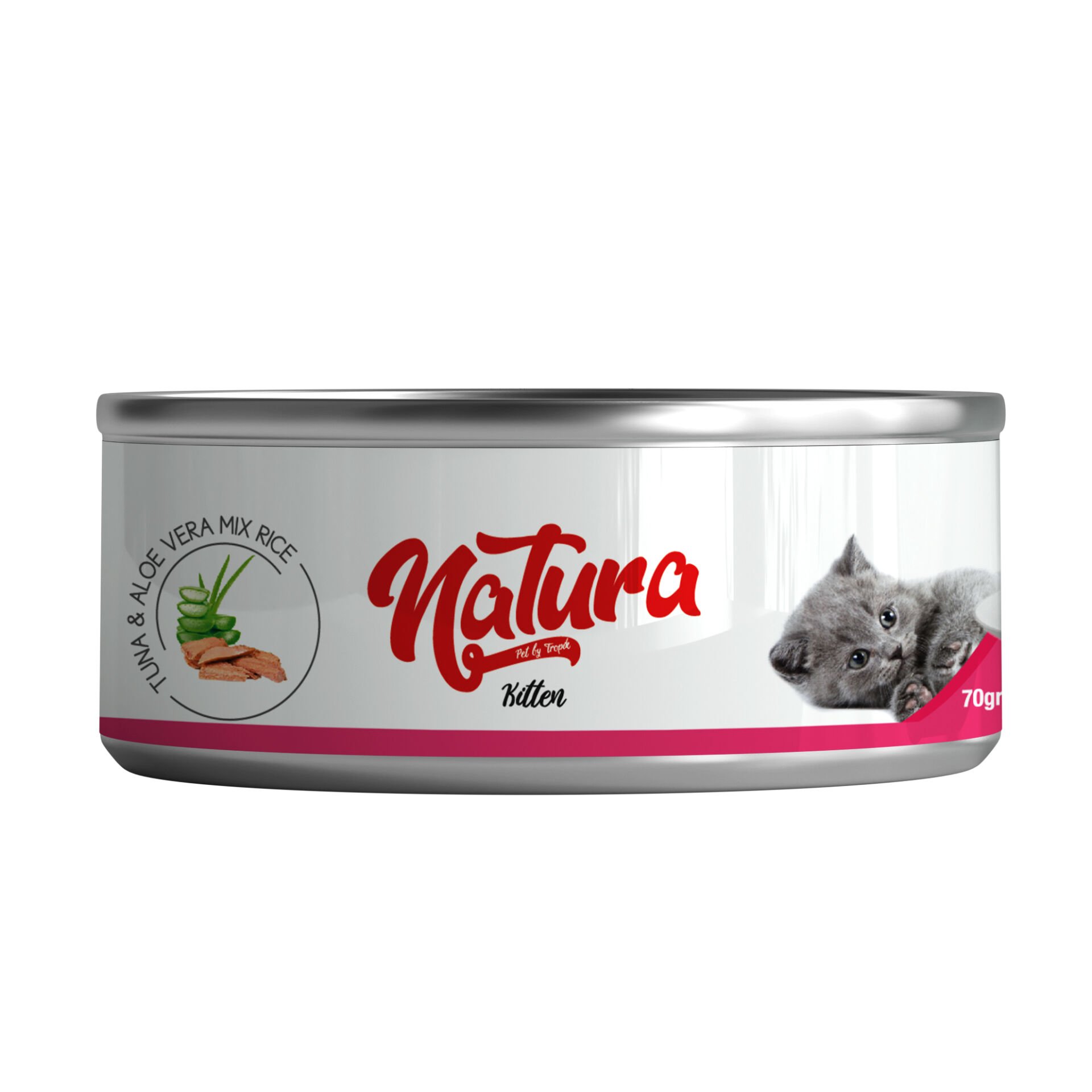 Natura Ton Balığı & Aloe Vera Et Suyu Pirinçli Yavru Kedi Konservesi 70 Gr