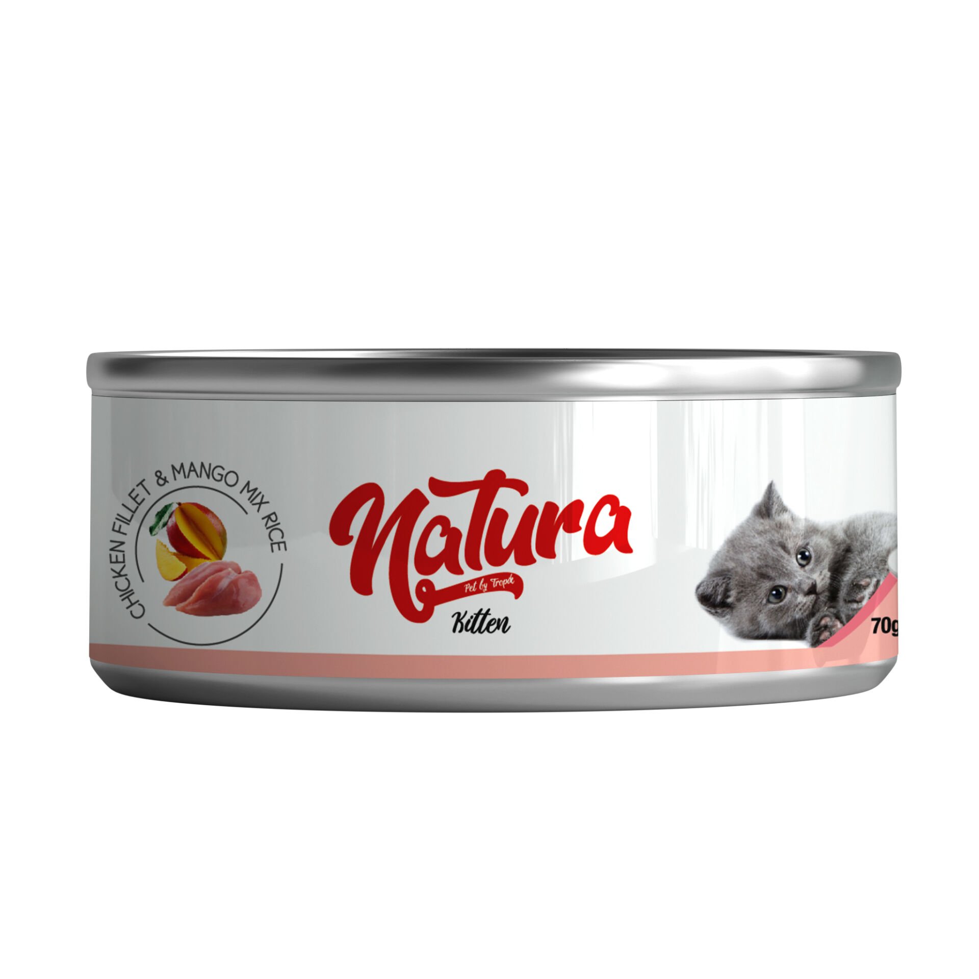 Natura Tavuk Fileto&Mango, Jöle Pirinçli Yavru Kedi Konservesi 70 Gr