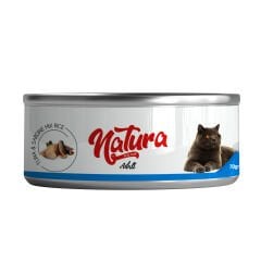 Natura Ton Balığı & Sardalya Et Suyu Pirinçli Kedi Konservesi 70 Gr