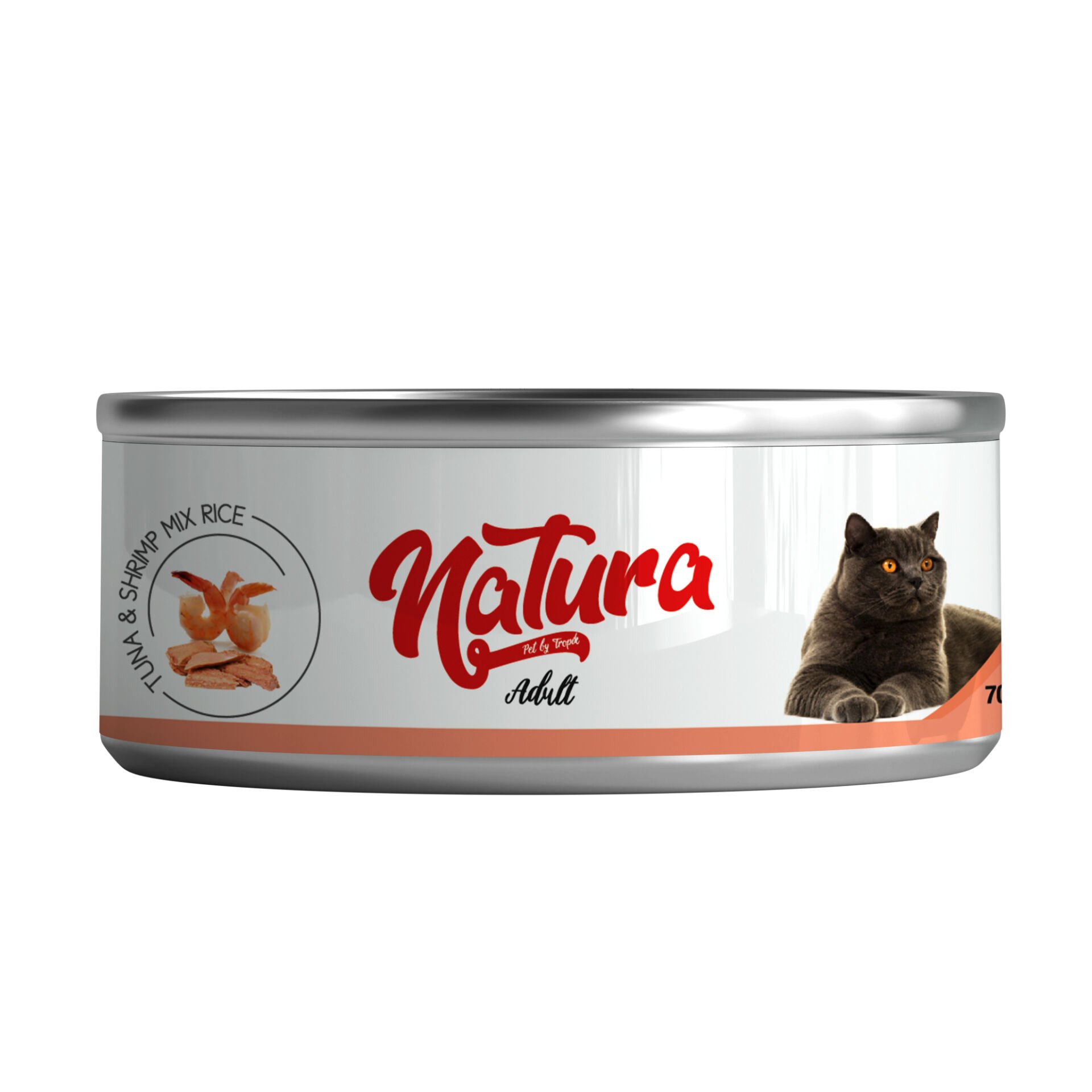 Natura Ton Balığı & Karides, Jöle İçinde Pirinçli Kedi Konservesi 70Gr