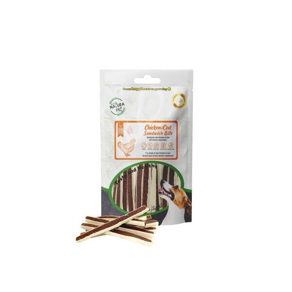 Eco Natura Pet Chicken&Cod Sandwich Tavuklu Sandviç Köpek Ödülü 100Gr