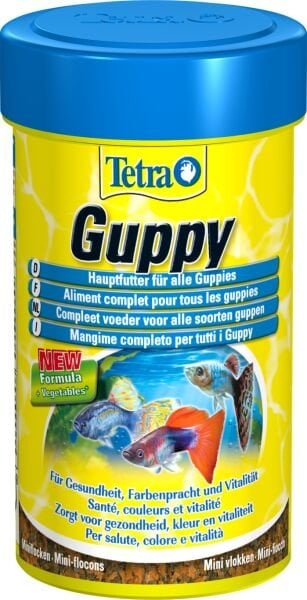 Tetra Guppy Lepistesler için Pul Balık Yemi 100 ml