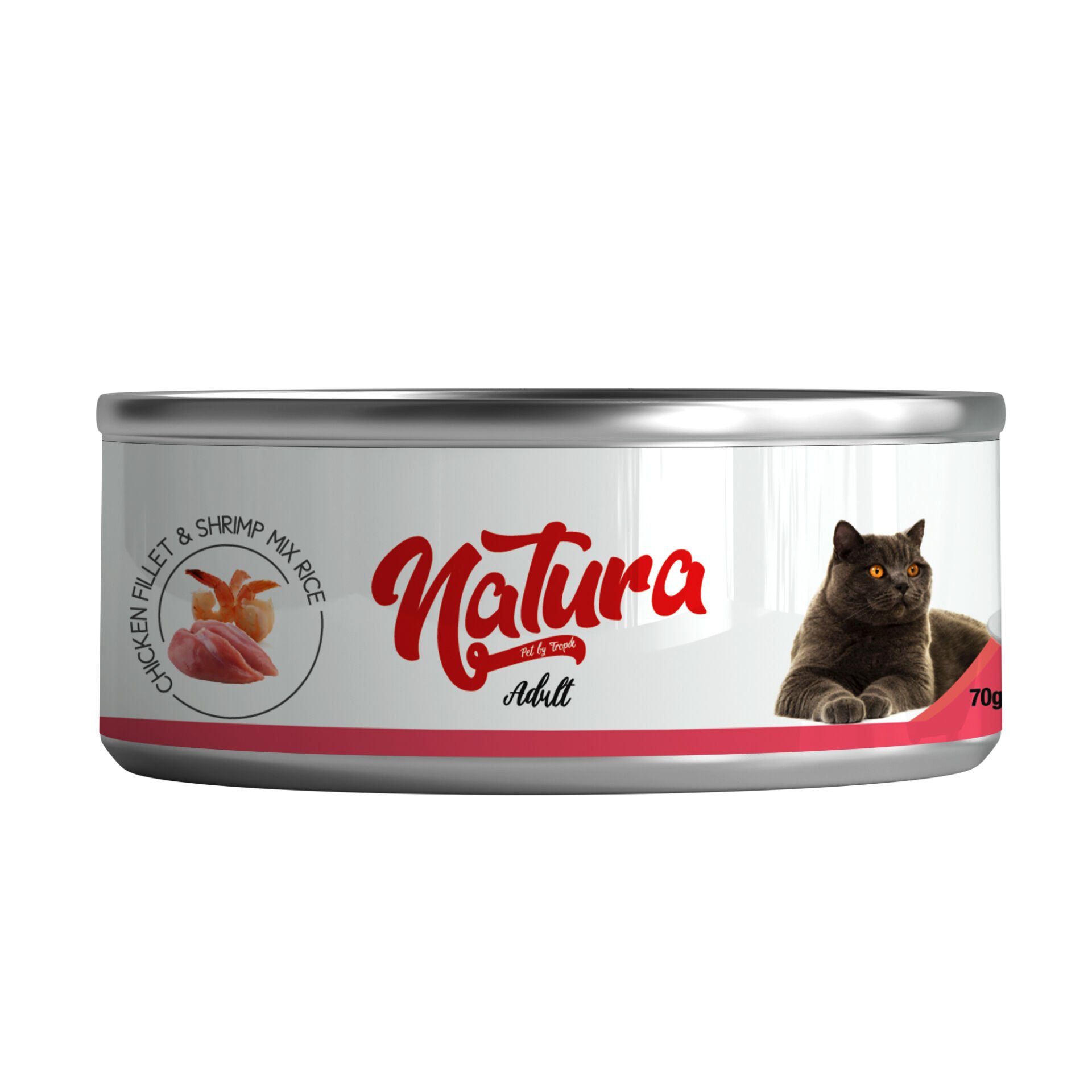 Natura Tavuk Fileto&Karides Jöle İçinde Pirinçli Kedi Konservesi 70Gr